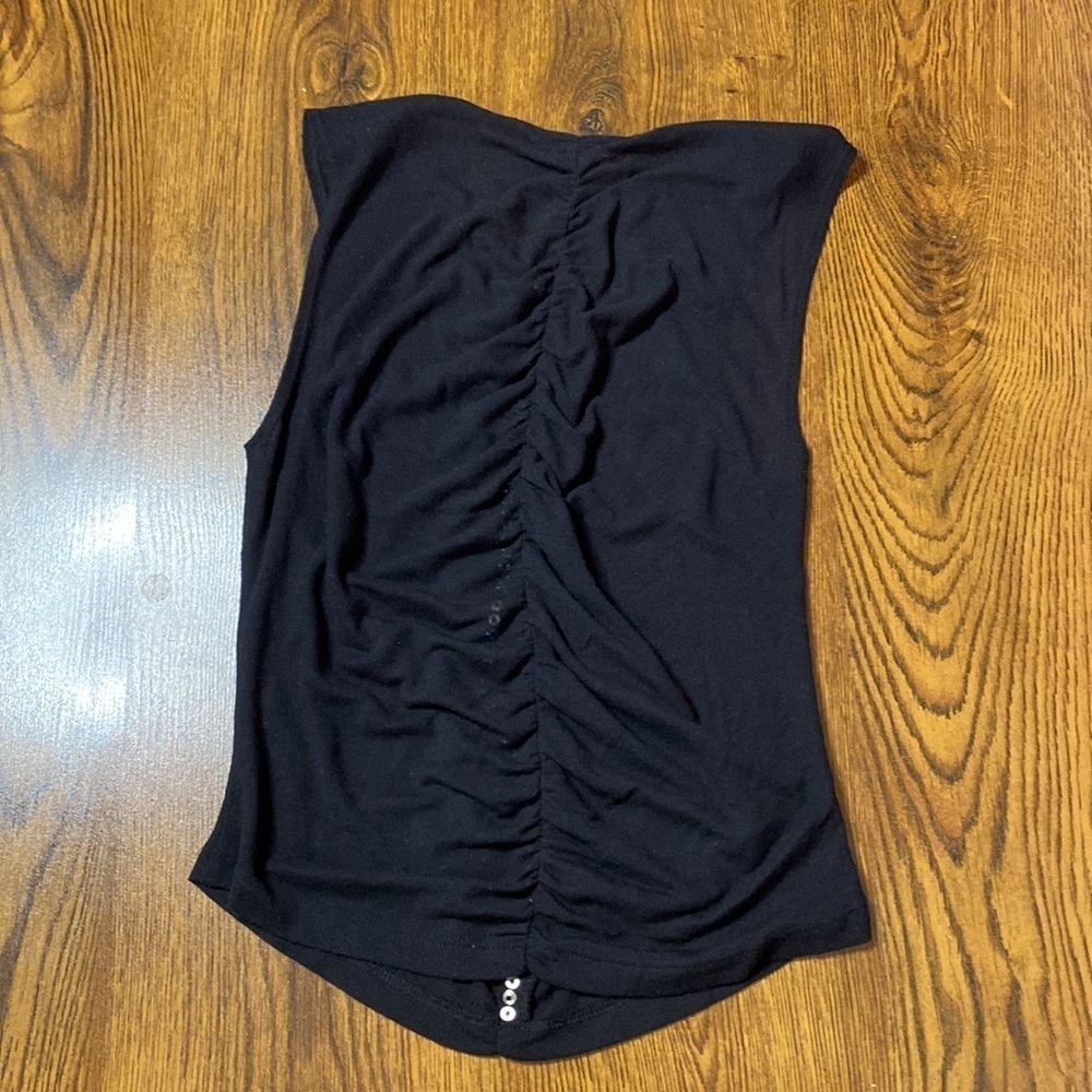 🌷 Bebe 🌷 Rhinestone Ruched Sheer Tank Top - Picture 4 of 6